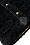 CHANEL Vintage Black Lion Buttons Tweed Jacket Skirt Suit 36 38 シャネル ヴィンテージ ブラック ライオンボタン ツイード ジャケット スカート スーツ 即発