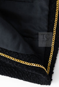 CHANEL Vintage Black Lion Buttons Tweed Jacket Skirt Suit 36 38 シャネル ヴィンテージ ブラック ライオンボタン ツイード ジャケット スカート スーツ 即発