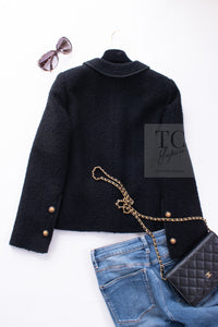 CHANEL Vintage Black Lion Buttons Tweed Jacket Skirt Suit 36 38 シャネル ヴィンテージ ブラック ライオンボタン ツイード ジャケット スカート スーツ 即発