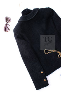 CHANEL Vintage Black Lion Buttons Tweed Jacket Skirt Suit 36 38 シャネル ヴィンテージ ブラック ライオンボタン ツイード ジャケット スカート スーツ 即発