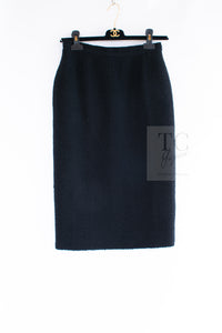 CHANEL Vintage Black Lion Buttons Tweed Jacket Skirt Suit 36 38 シャネル ヴィンテージ ブラック ライオンボタン ツイード ジャケット スカート スーツ 即発