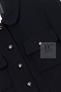 CHANEL 95A Vintage Black Hourglass Wool Jacket Skirt Suit 38 シャネル ヴィンテージ ブラック アワーグラス ウール ジャケット スカート スーツ 即発