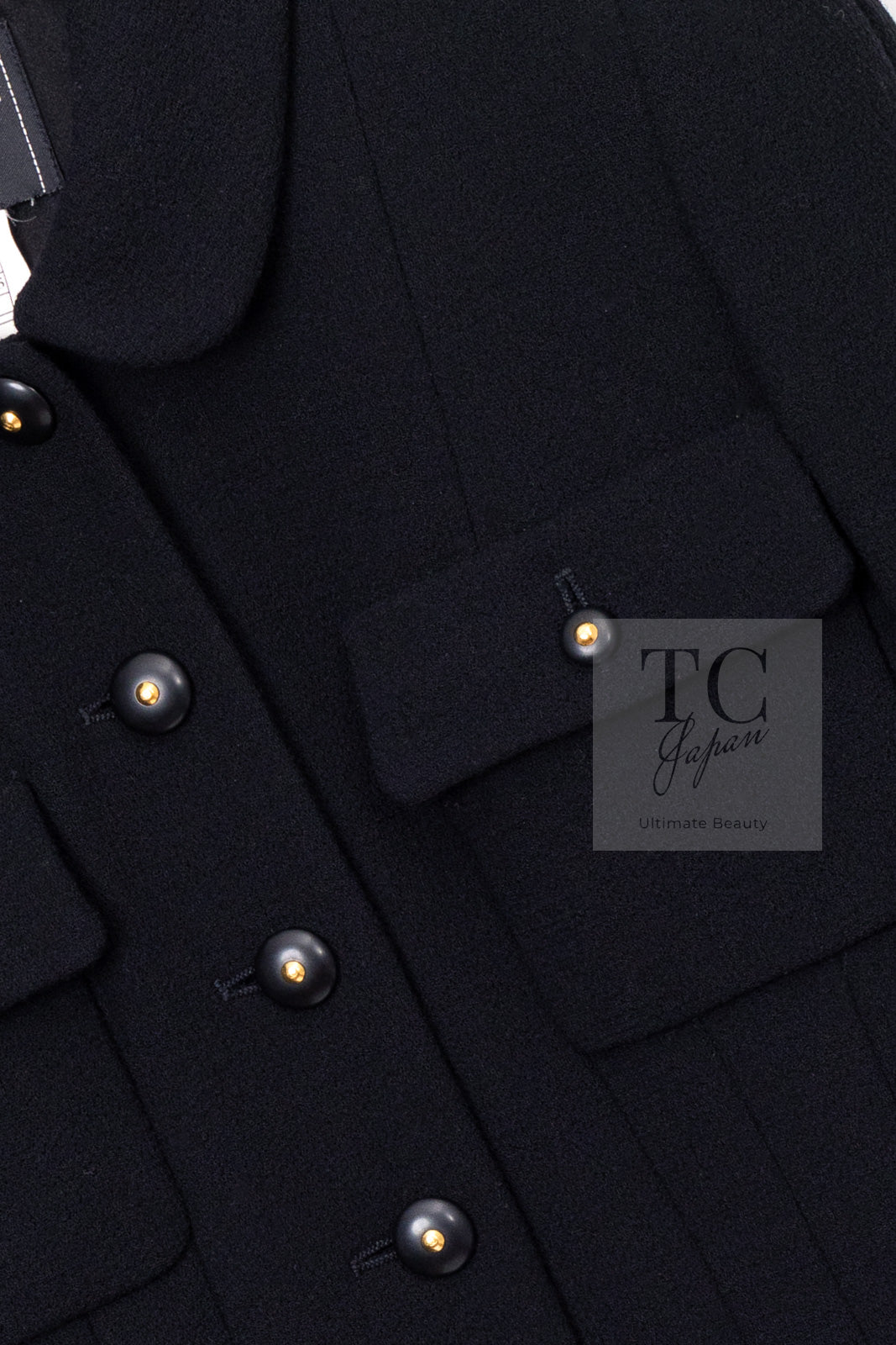 CHANEL 95A Vintage Black Hourglass Wool Jacket Skirt Suit 38 シャネル ヴィンテージ ブラック アワーグラス ウール ジャケット スカート スーツ 即発