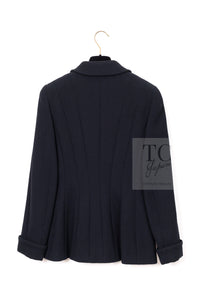 CHANEL 95A Vintage Black Hourglass Wool Jacket Skirt Suit 38 シャネル ヴィンテージ ブラック アワーグラス ウール ジャケット スカート スーツ 即発