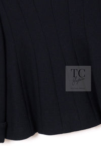CHANEL 95A Vintage Black Hourglass Wool Jacket Skirt Suit 38 シャネル ヴィンテージ ブラック アワーグラス ウール ジャケット スカート スーツ 即発
