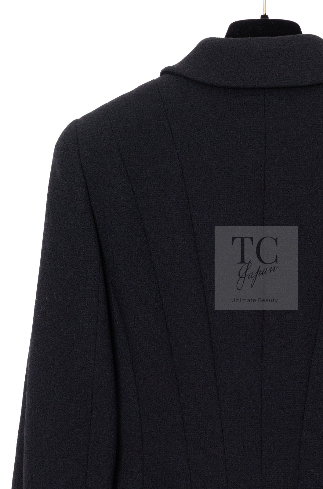 CHANEL 95A Vintage Black Hourglass Wool Jacket Skirt Suit 38 シャネル ヴィンテージ ブラック アワーグラス ウール ジャケット スカート スーツ 即発