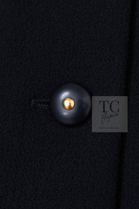 CHANEL 95A Vintage Black Hourglass Wool Jacket Skirt Suit 38 シャネル ヴィンテージ ブラック アワーグラス ウール ジャケット スカート スーツ 即発
