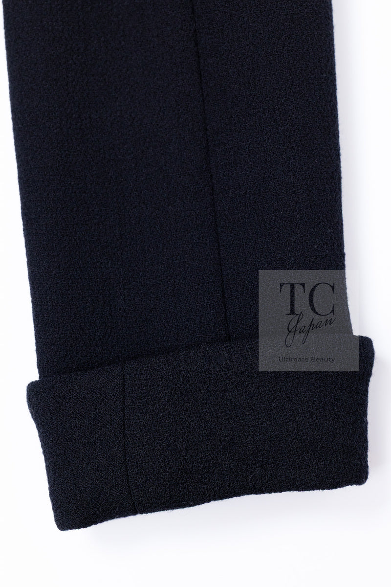 CHANEL 95A Vintage Black Hourglass Wool Jacket Skirt Suit 38 シャネル ヴィンテージ ブラック アワーグラス ウール ジャケット スカート スーツ 即発