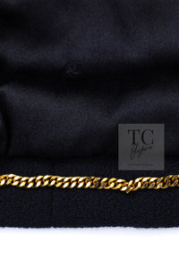 CHANEL 95A Vintage Black Hourglass Wool Jacket Skirt Suit 38 シャネル ヴィンテージ ブラック アワーグラス ウール ジャケット スカート スーツ 即発