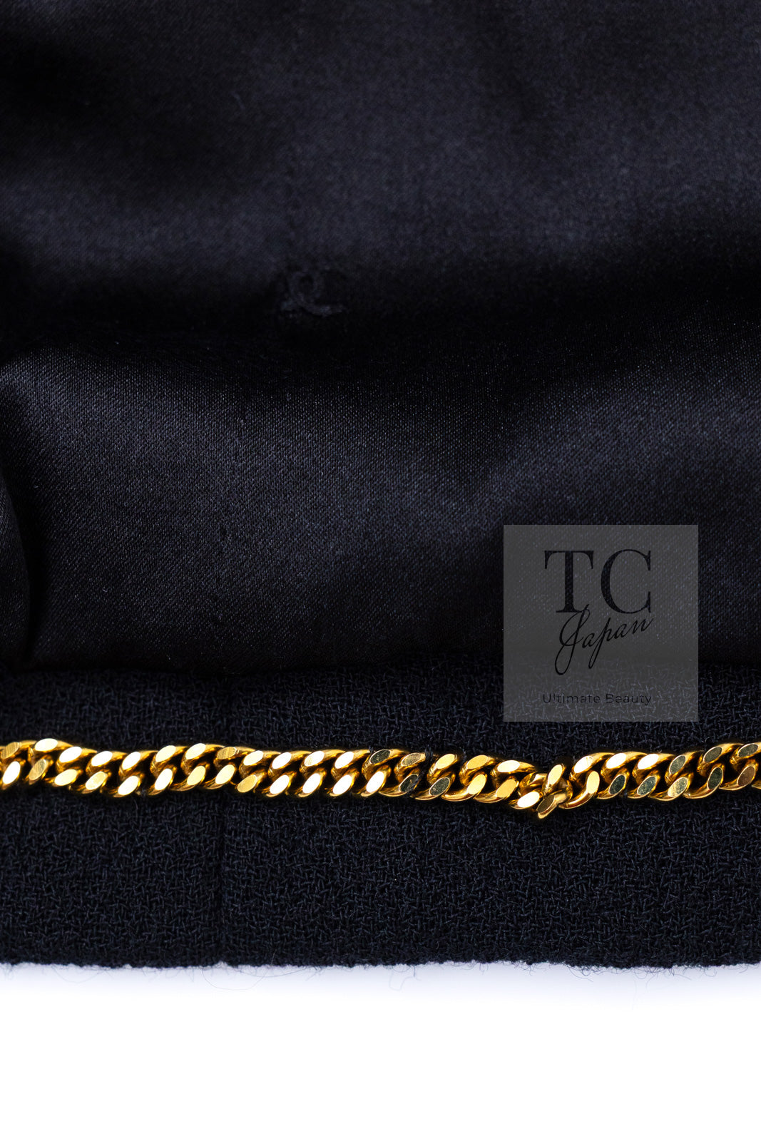 CHANEL 95A Vintage Black Hourglass Wool Jacket Skirt Suit 38 シャネル ヴィンテージ ブラック アワーグラス ウール ジャケット スカート スーツ 即発