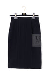 CHANEL 95A Vintage Black Hourglass Wool Jacket Skirt Suit 38 シャネル ヴィンテージ ブラック アワーグラス ウール ジャケット スカート スーツ 即発
