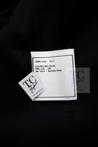 CHANEL 95A Vintage Black Hourglass Wool Jacket Skirt Suit 38 シャネル ヴィンテージ ブラック アワーグラス ウール ジャケット スカート スーツ 即発