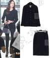 CHANEL 95A Vintage Black Hourglass Wool Jacket Skirt Suit 38 シャネル ヴィンテージ ブラック アワーグラス ウール ジャケット スカート スーツ 即発
