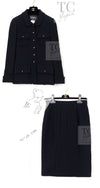CHANEL 95A Vintage Black Hourglass Wool Jacket Skirt Suit 38 シャネル ヴィンテージ ブラック アワーグラス ウール ジャケット スカート スーツ 即発