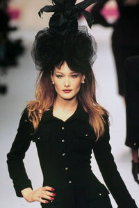 CHANEL 95A Vintage Black Hourglass Wool Jacket Skirt Suit 38 シャネル ヴィンテージ ブラック アワーグラス ウール ジャケット スカート スーツ 即発