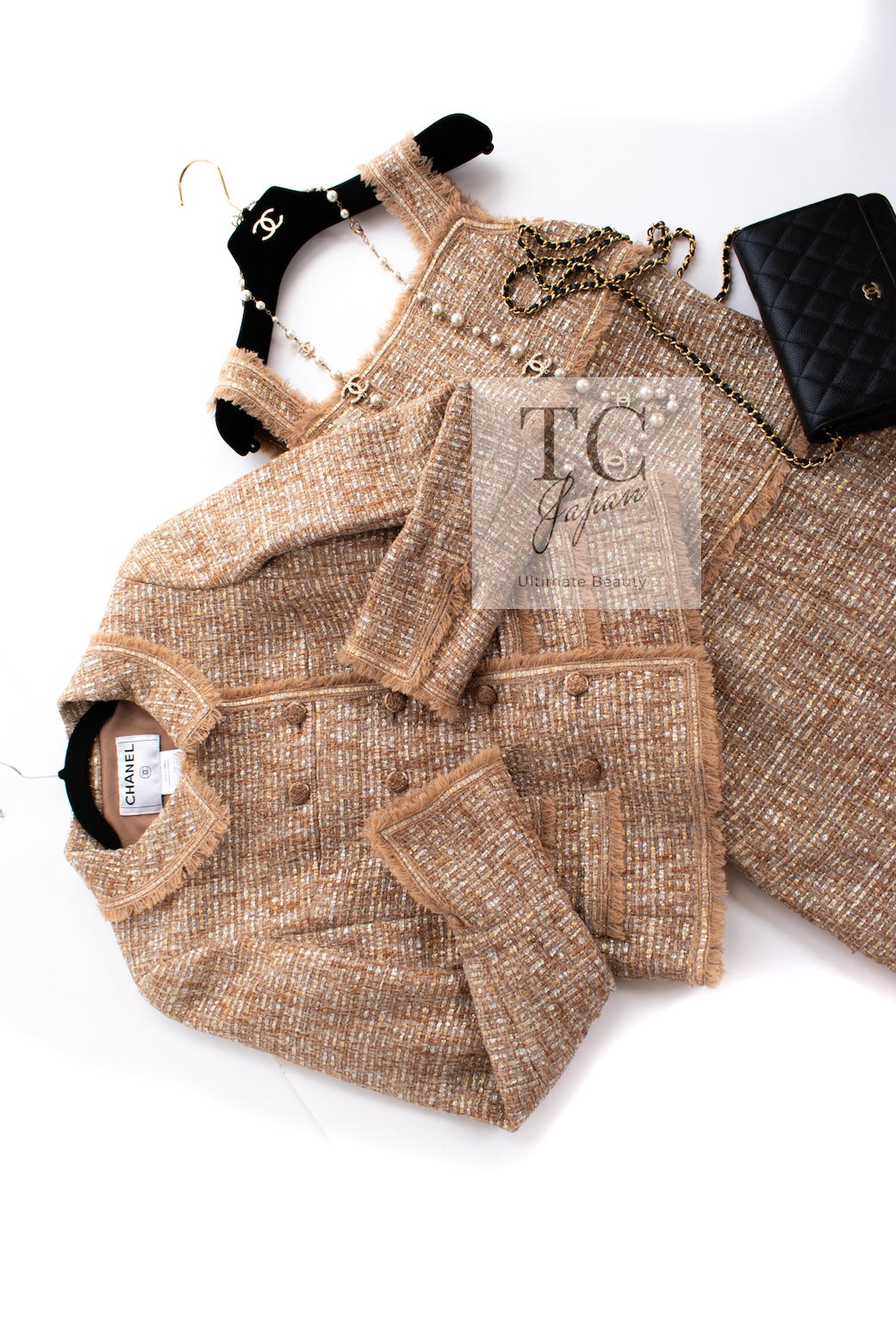 シャネル ジャケット ワンピース セットアップ CHANEL ゴールド