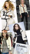 CHANEL 06PF Ivory Black Trim Boucle Tweed Jacket 38 シャネル アイボリー ブラック トリミング ブークレ ツイード ジャケット 即発