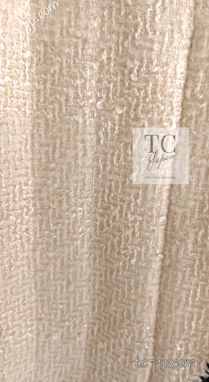 シャネル ジャケット スーツ CHANEL アイボリー ブラック トリミング