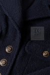CHANEL 95A Vintage Dark Navy CC Buttons Wool Tweed Jacket Skirt Suit 44 シャネル ヴィンテージ ダーク ネイビー ココボタン ウール ダブル ツイード ジャケット スカート スーツ 即発