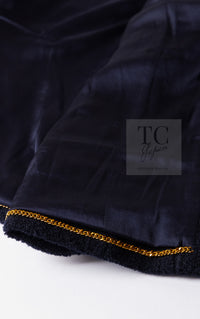 CHANEL 95A Vintage Dark Navy CC Buttons Wool Tweed Jacket Skirt Suit 44 シャネル ヴィンテージ ダーク ネイビー ココボタン ウール ダブル ツイード ジャケット スカート スーツ 即発