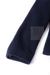 CHANEL 95A Vintage Dark Navy CC Buttons Wool Tweed Jacket Skirt Suit 44 シャネル ヴィンテージ ダーク ネイビー ココボタン ウール ダブル ツイード ジャケット スカート スーツ 即発