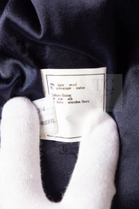 CHANEL 95A Vintage Dark Navy CC Buttons Wool Tweed Jacket Skirt Suit 44 シャネル ヴィンテージ ダーク ネイビー ココボタン ウール ダブル ツイード ジャケット スカート スーツ 即発