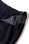 CHANEL 95A Vintage Dark Navy CC Buttons Wool Tweed Jacket Skirt Suit 44 シャネル ヴィンテージ ダーク ネイビー ココボタン ウール ダブル ツイード ジャケット スカート スーツ 即発