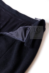 CHANEL 95A Vintage Dark Navy CC Buttons Wool Tweed Jacket Skirt Suit 44 シャネル ヴィンテージ ダーク ネイビー ココボタン ウール ダブル ツイード ジャケット スカート スーツ 即発