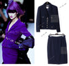 CHANEL 95A Vintage Dark Navy CC Buttons Wool Tweed Jacket Skirt Suit 44 シャネル ヴィンテージ ダーク ネイビー ココボタン ウール ダブル ツイード ジャケット スカート スーツ 即発