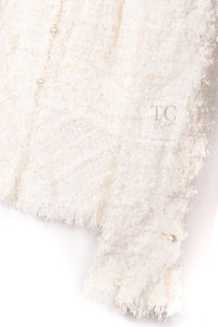 CHANEL 05S Ivory White Pearl Buttons Lesage Tweed Jacket Skirt Suit 40 42 シャネル アイボリー ホワイト パール CC ボタン ルサージュ ツイード ジャケット スカート スーツ 即発