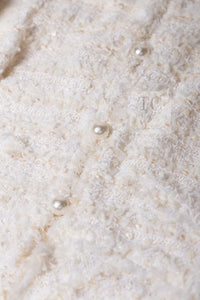 CHANEL 05S Ivory White Pearl Buttons Lesage Tweed Jacket Skirt Suit 40 42 シャネル アイボリー ホワイト パール CC ボタン ルサージュ ツイード ジャケット スカート スーツ 即発