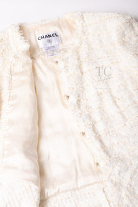 CHANEL 05S Ivory White Pearl Buttons Lesage Tweed Jacket Skirt Suit 40 42 シャネル アイボリー ホワイト パール CC ボタン ルサージュ ツイード ジャケット スカート スーツ 即発