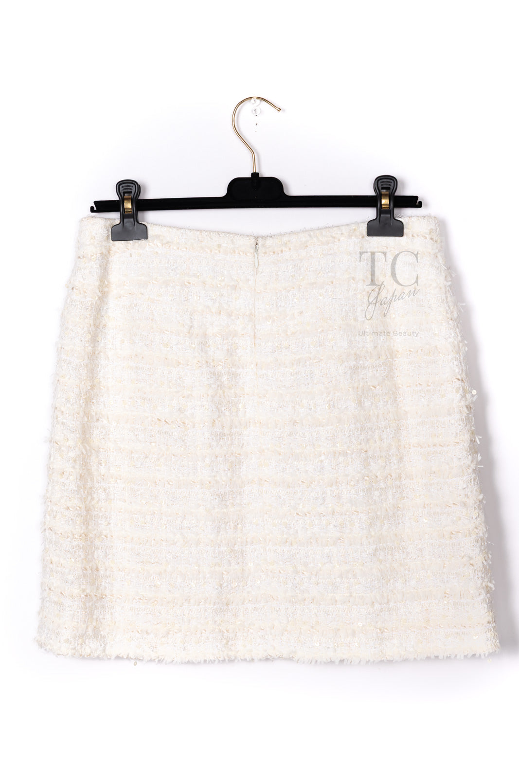 CHANEL 05S Ivory White Pearl Buttons Lesage Tweed Jacket Skirt Suit 40 42 シャネル アイボリー ホワイト パール CC ボタン ルサージュ ツイード ジャケット スカート スーツ 即発