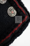 CHANEL 09PF Black Red Trim Moscow Wool Tweed Jacket Skirt Suit 38 シャネル ブラック レッド トリム ロマノフ ウール ツイード ジャケット スカート スーツ 即発