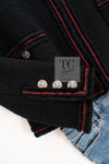 CHANEL 09PF Black Red Trim Moscow Wool Tweed Jacket Skirt Suit 38 シャネル ブラック レッド トリム ロマノフ ウール ツイード ジャケット スカート スーツ 即発