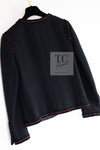 CHANEL 09PF Black Red Trim Moscow Wool Tweed Jacket Skirt Suit 38 シャネル ブラック レッド トリム ロマノフ ウール ツイード ジャケット スカート スーツ 即発