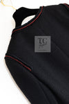 CHANEL 09PF Black Red Trim Moscow Wool Tweed Jacket Skirt Suit 38 シャネル ブラック レッド トリム ロマノフ ウール ツイード ジャケット スカート スーツ 即発