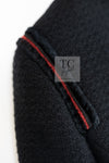 CHANEL 09PF Black Red Trim Moscow Wool Tweed Jacket Skirt Suit 38 シャネル ブラック レッド トリム ロマノフ ウール ツイード ジャケット スカート スーツ 即発