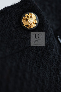 CHANEL 09PF Black Red Trim Moscow Wool Tweed Jacket Skirt Suit 38 シャネル ブラック レッド トリム ロマノフ ウール ツイード ジャケット スカート スーツ 即発