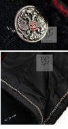 CHANEL 09PF Black Red Trim Moscow Wool Tweed Jacket 34 40 42 シャネル ブラック レッド トリム ロマノフ ウール ツイード ジャケット 即発