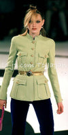 CHANEL 96A Vintage Black CC Gold Buttons Belt Military Jacket 38 シャネル ヴィンテージ ブラック CC ゴールド ボタン ベルト ミリタリー ジャケット 即発