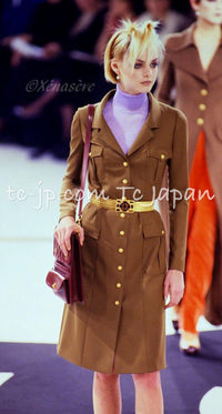 CHANEL 96A Vintage Black CC Gold Buttons Belt Military Jacket 38 シャネル ヴィンテージ ブラック CC ゴールド ボタン ベルト ミリタリー ジャケット 即発