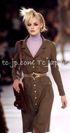 CHANEL 96A Vintage Black CC Gold Buttons Belt Military Jacket 38 シャネル ヴィンテージ ブラック CC ゴールド ボタン ベルト ミリタリー ジャケット 即発