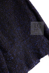 CHANEL 02A Black Blue Wool Mohair Double Tweed Jacket Skirt Suit 38 シャネル ブラック ブルー ウール モヘア ダブル ツイード ジャケット スカート スーツ 即発