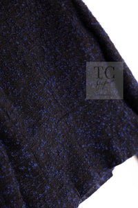 CHANEL 02A Black Blue Wool Mohair Double Tweed Jacket Skirt Suit 38 シャネル ブラック ブルー ウール モヘア ダブル ツイード ジャケット スカート スーツ 即発