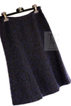 CHANEL 02A Black Blue Wool Mohair Double Tweed Jacket Skirt Suit 38 シャネル ブラック ブルー ウール モヘア ダブル ツイード ジャケット スカート スーツ 即発