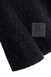 CHANEL 02A Black Blue Wool Mohair Double Tweed Jacket Skirt Suit 38 シャネル ブラック ブルー ウール モヘア ダブル ツイード ジャケット スカート スーツ 即発