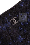 CHANEL 02A Black Blue Wool Mohair Double Tweed Jacket Skirt Suit 38 シャネル ブラック ブルー ウール モヘア ダブル ツイード ジャケット スカート スーツ 即発