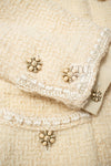 CHANEL 06PF Creme Ivory Wool Mohair Silk Gripoix Tweed Jacket Skirt Suit 34 36 シャネル クリーム アイボリー ウール モヘア シルク グリポワ宝石ボタン ツイード ジャケット スカート スーツ 即発