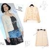 CHANEL 06PF Creme Ivory Wool Mohair Silk Gripoix Tweed Jacket Skirt Suit 34 36 シャネル クリーム アイボリー ウール モヘア シルク グリポワ宝石ボタン ツイード ジャケット スカート スーツ 即発